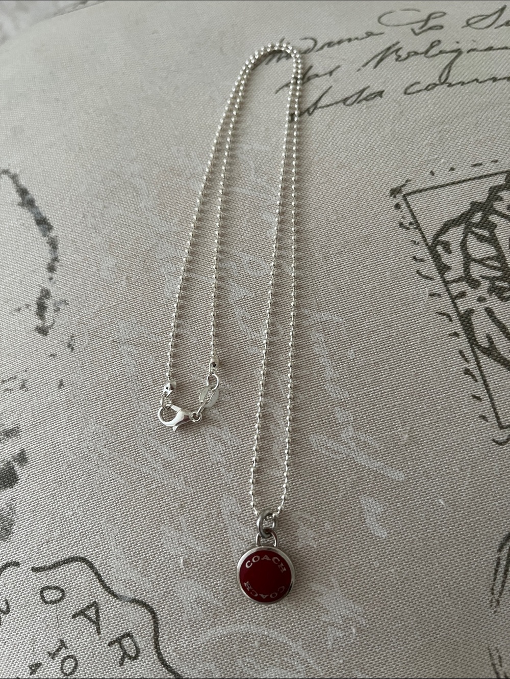 Coach charm with 925 Sterling Necklace